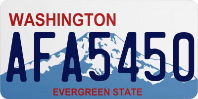 WA license plate AFA5450