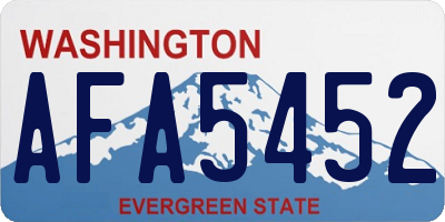 WA license plate AFA5452