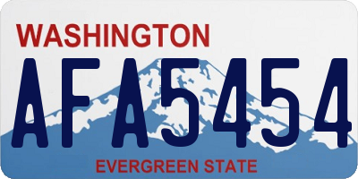 WA license plate AFA5454