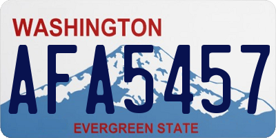 WA license plate AFA5457