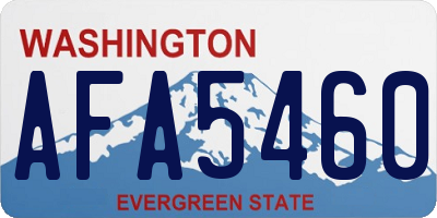 WA license plate AFA5460