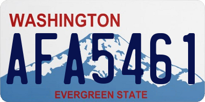 WA license plate AFA5461