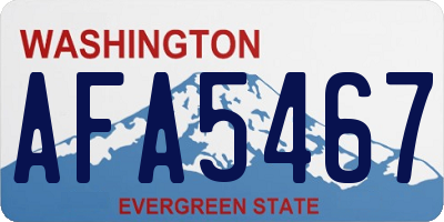 WA license plate AFA5467
