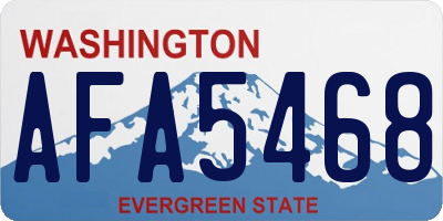 WA license plate AFA5468
