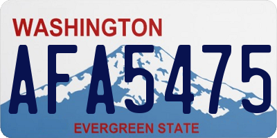 WA license plate AFA5475