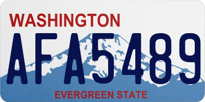 WA license plate AFA5489