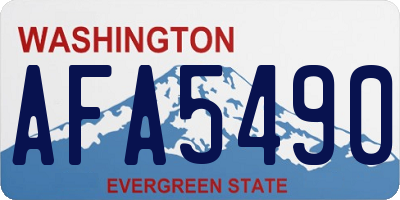 WA license plate AFA5490