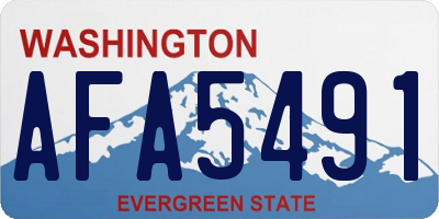 WA license plate AFA5491