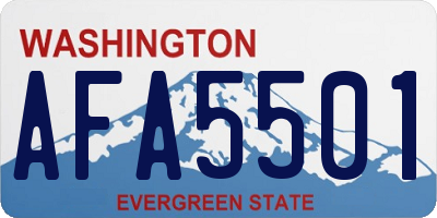 WA license plate AFA5501