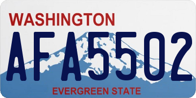WA license plate AFA5502