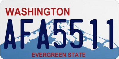 WA license plate AFA5511