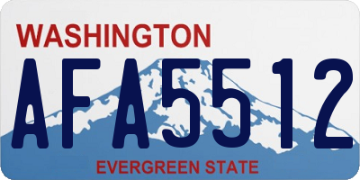 WA license plate AFA5512