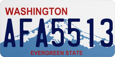 WA license plate AFA5513