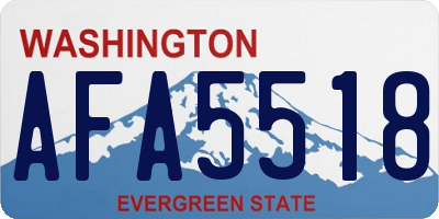 WA license plate AFA5518
