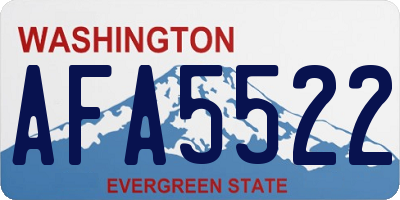 WA license plate AFA5522
