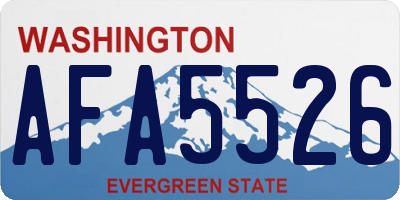 WA license plate AFA5526
