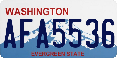 WA license plate AFA5536