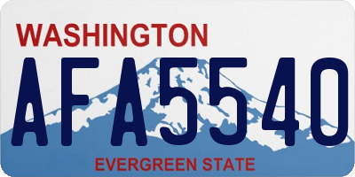 WA license plate AFA5540