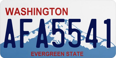 WA license plate AFA5541