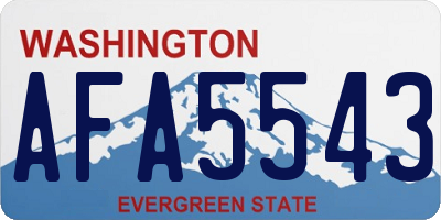 WA license plate AFA5543