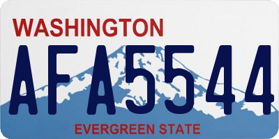 WA license plate AFA5544