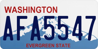 WA license plate AFA5547
