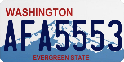 WA license plate AFA5553