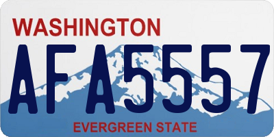 WA license plate AFA5557