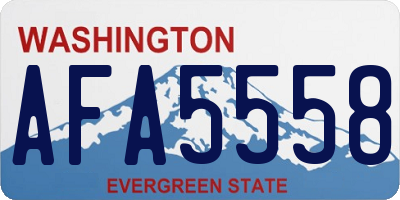 WA license plate AFA5558