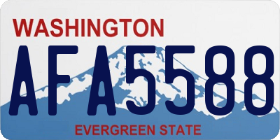 WA license plate AFA5588