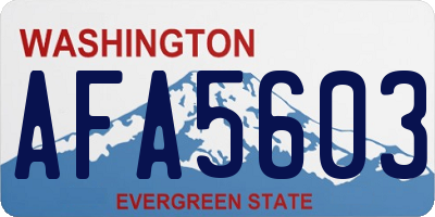 WA license plate AFA5603