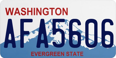 WA license plate AFA5606