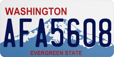 WA license plate AFA5608