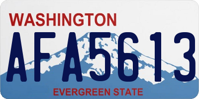 WA license plate AFA5613