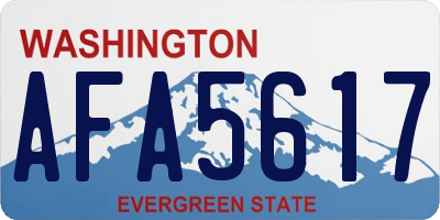 WA license plate AFA5617