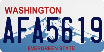 WA license plate AFA5619