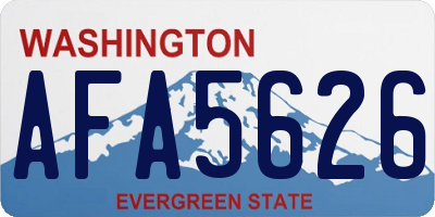 WA license plate AFA5626