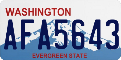 WA license plate AFA5643