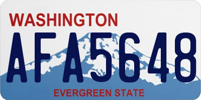 WA license plate AFA5648