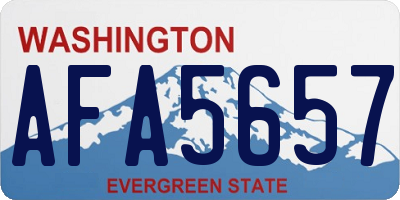 WA license plate AFA5657