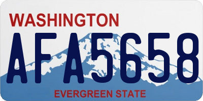 WA license plate AFA5658
