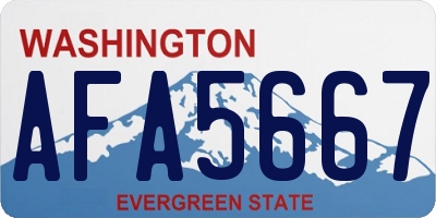 WA license plate AFA5667