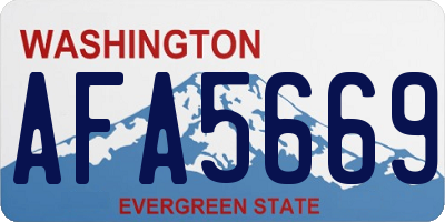 WA license plate AFA5669