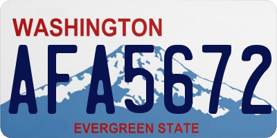 WA license plate AFA5672
