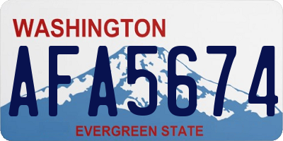 WA license plate AFA5674