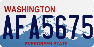 WA license plate AFA5675