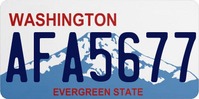 WA license plate AFA5677