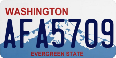 WA license plate AFA5709