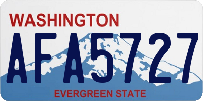 WA license plate AFA5727