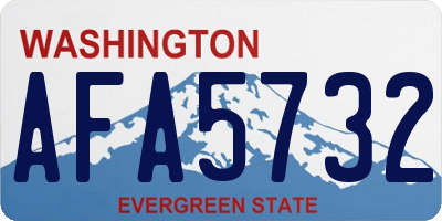 WA license plate AFA5732